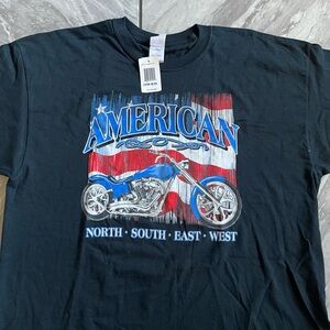 NEW Gildan Black American Motorcycle Chopper Tee T-Shirt Biker 2XL
